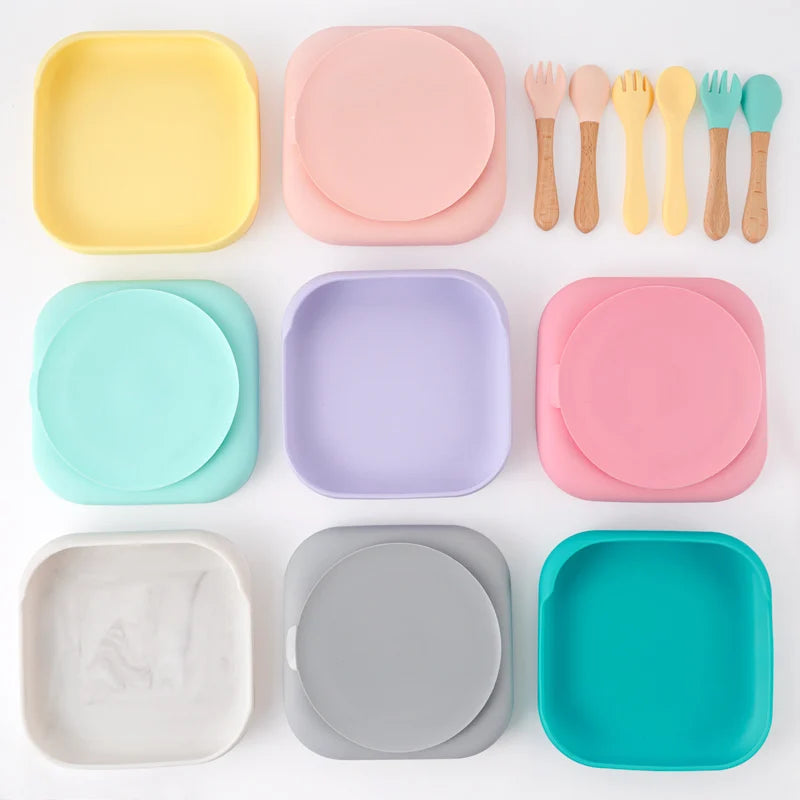 Feeding Silicone Square Plate