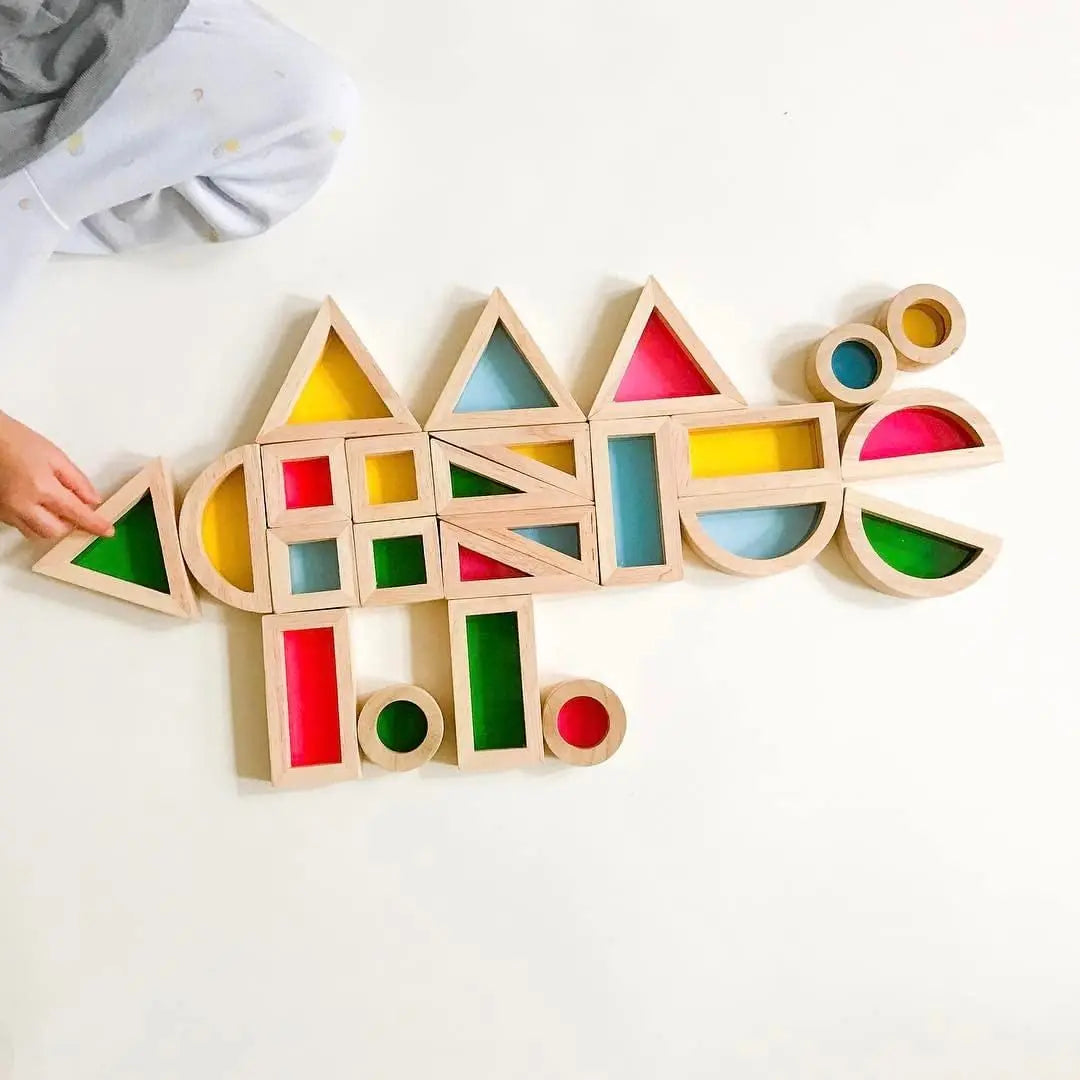 Stack Acrylic Block Montessori Wooden Toy