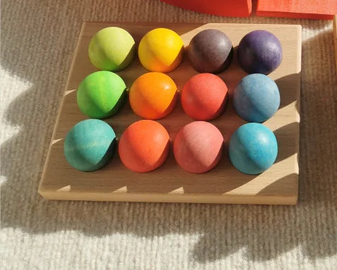 Lime Wood Rainbow Blocks