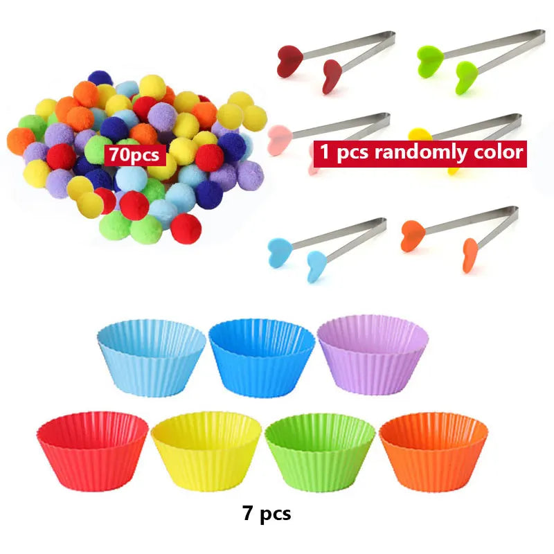 Fine Motor Skills Counting Colorful Plush Ball