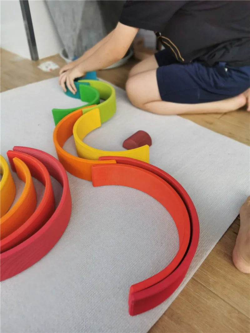 Lime Wood Rainbow Blocks