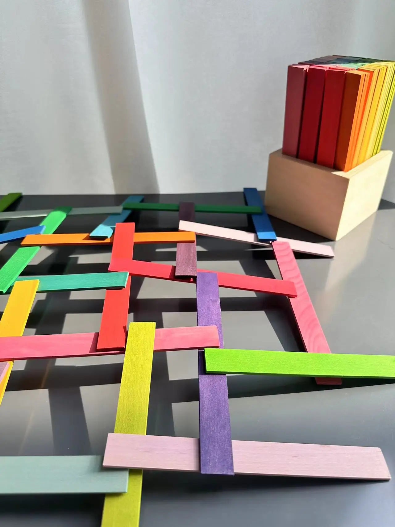 Lime Wood Rainbow Blocks