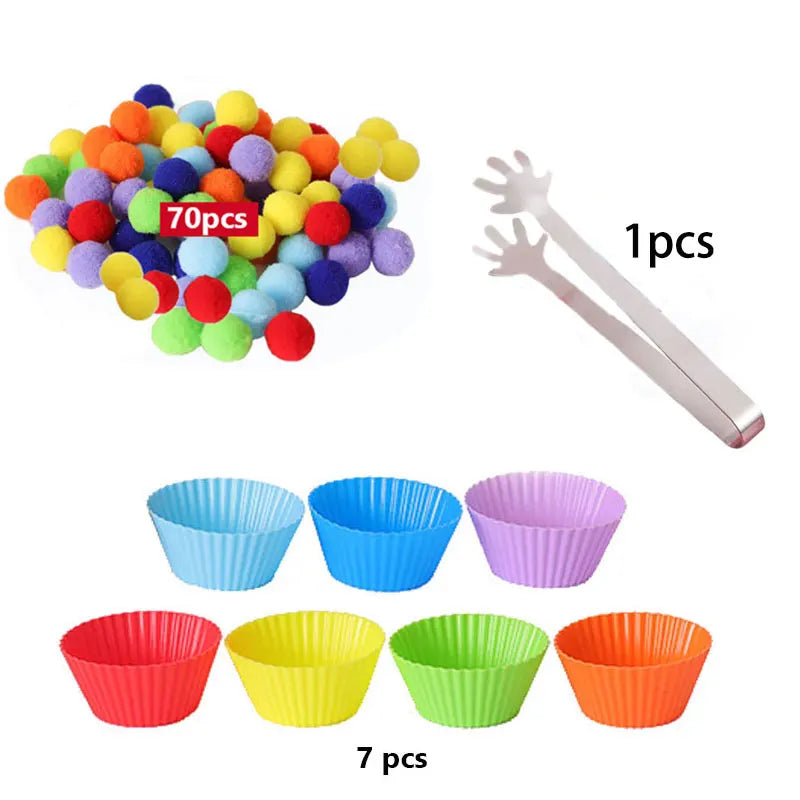 Fine Motor Skills Counting Colorful Plush Ball