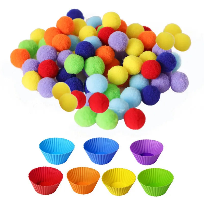 Fine Motor Skills Counting Colorful Plush Ball