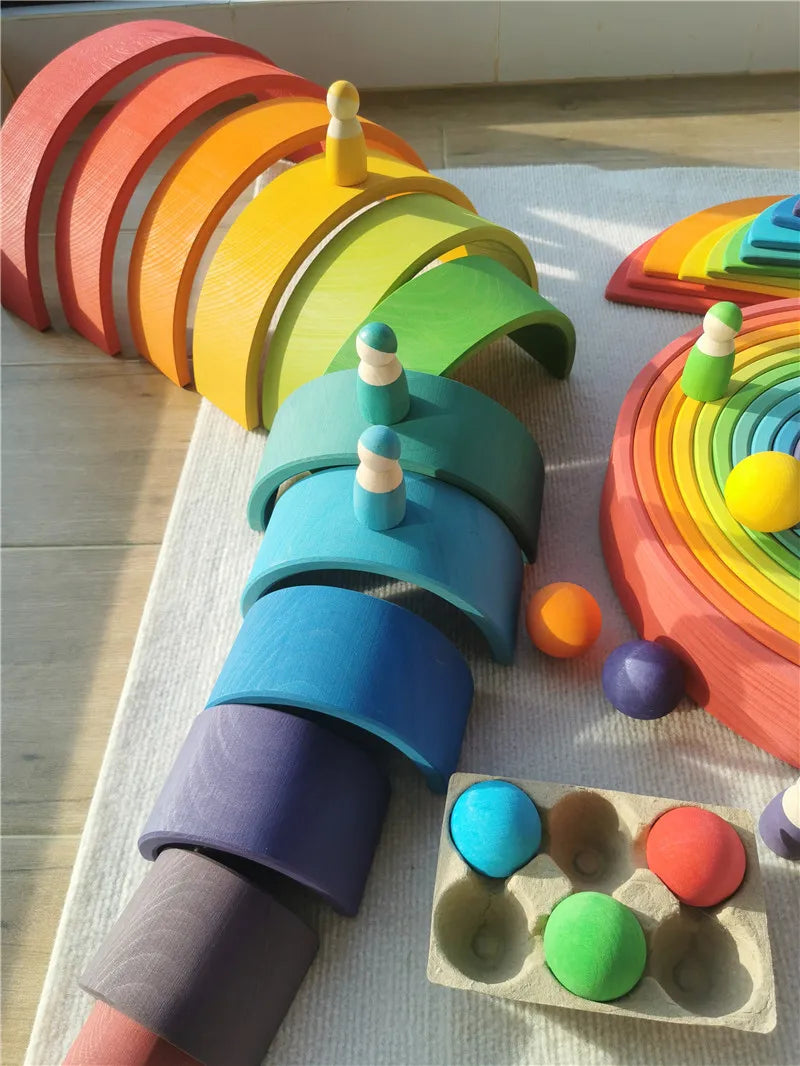 Lime Wood Rainbow Blocks