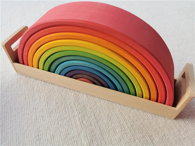 Lime Wood Rainbow Blocks