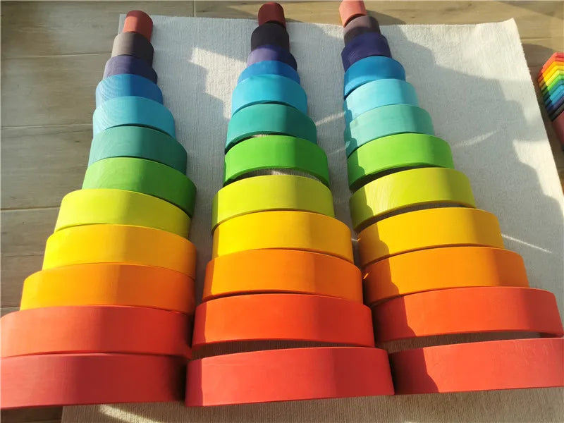 Lime Wood Rainbow Blocks