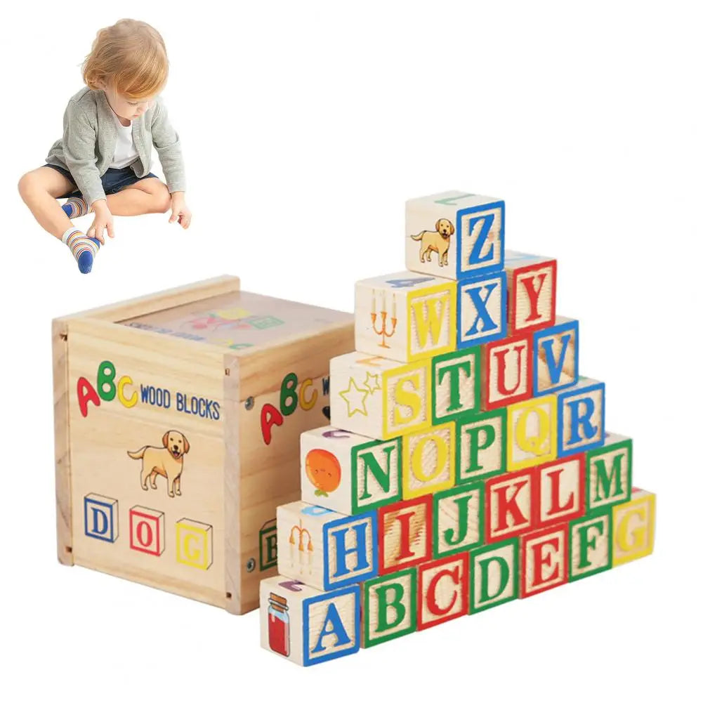 Alphabet Wooden Building Block Abc Number