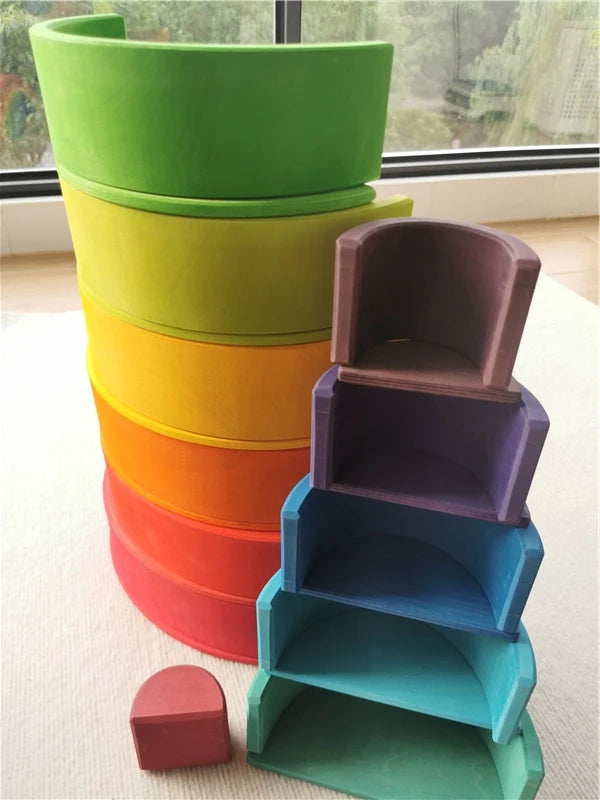 Lime Wood Rainbow Blocks