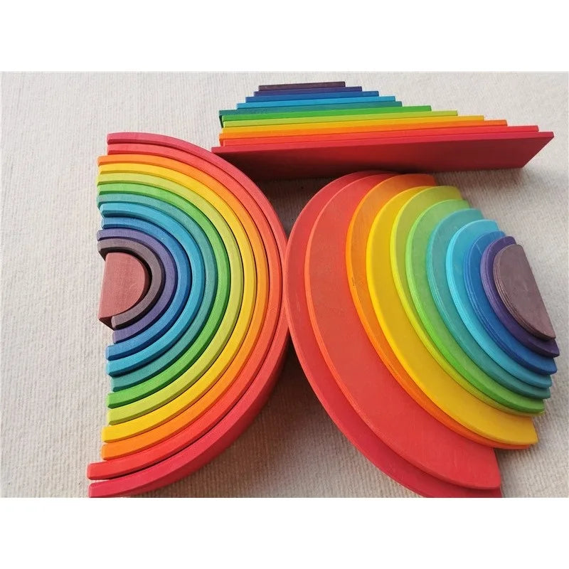 Lime Wood Rainbow Blocks