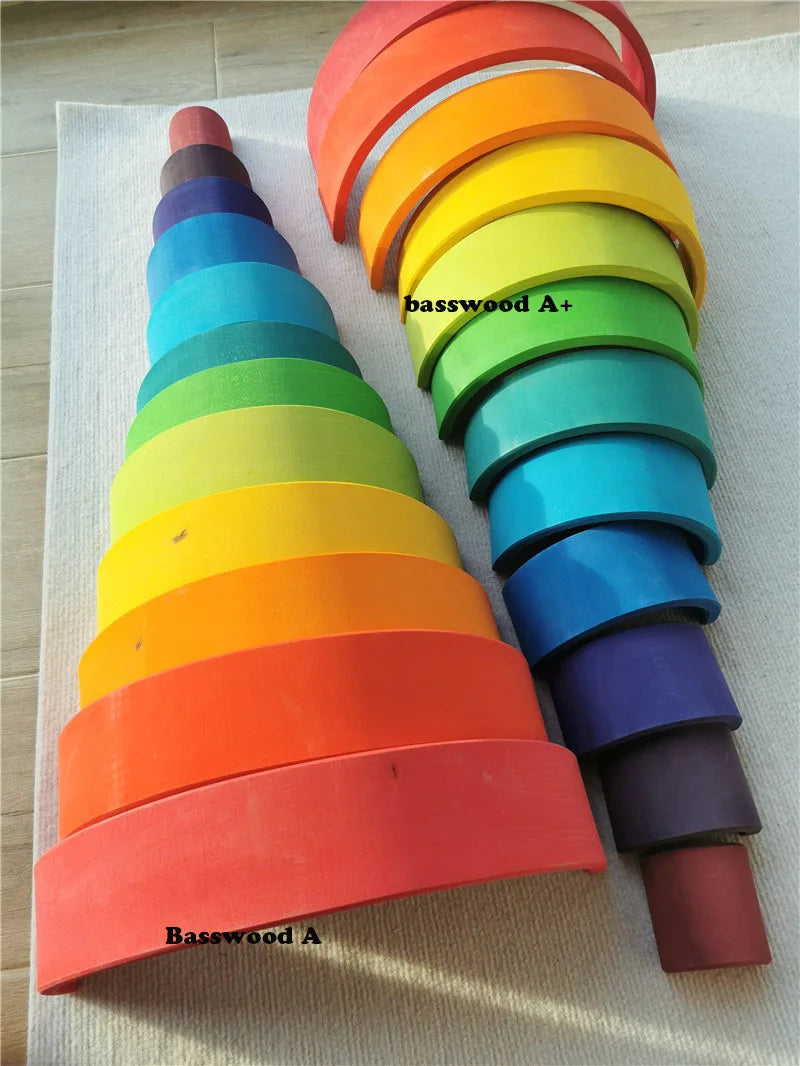 Lime Wood Rainbow Blocks