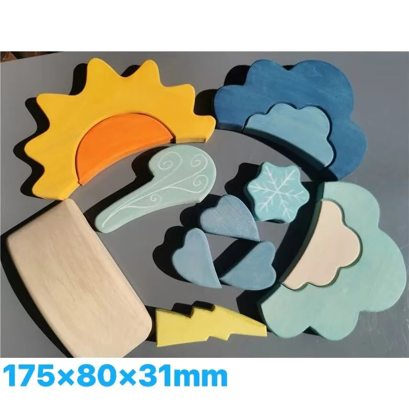 Lime Wood Rainbow Blocks
