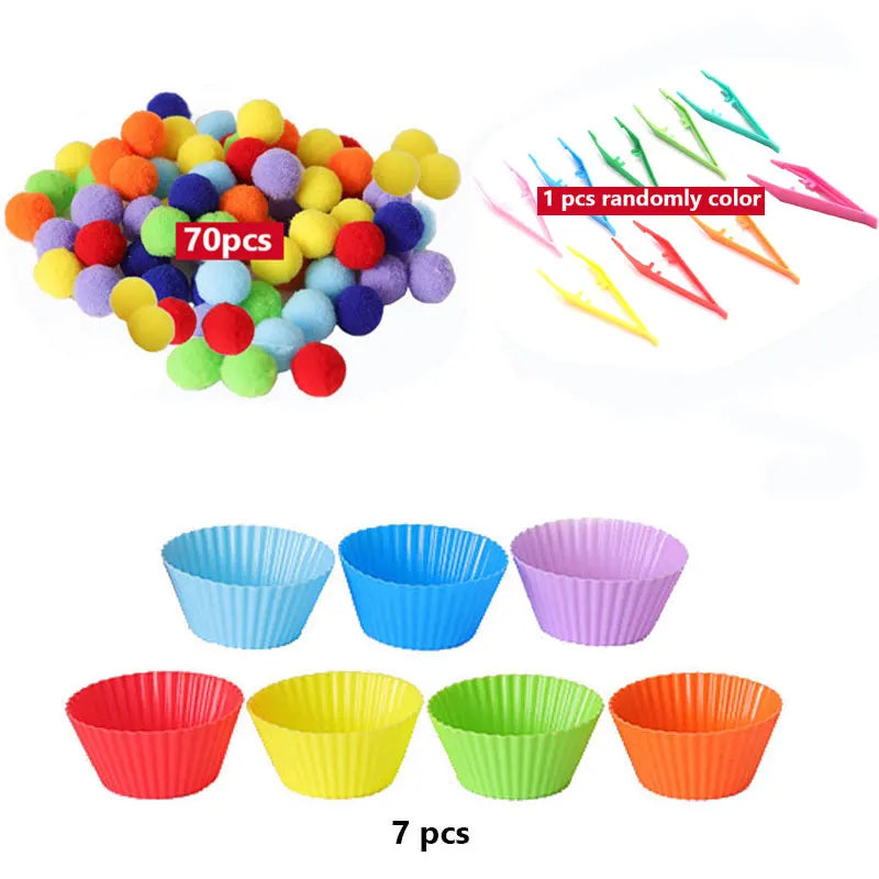 Fine Motor Skills Counting Colorful Plush Ball