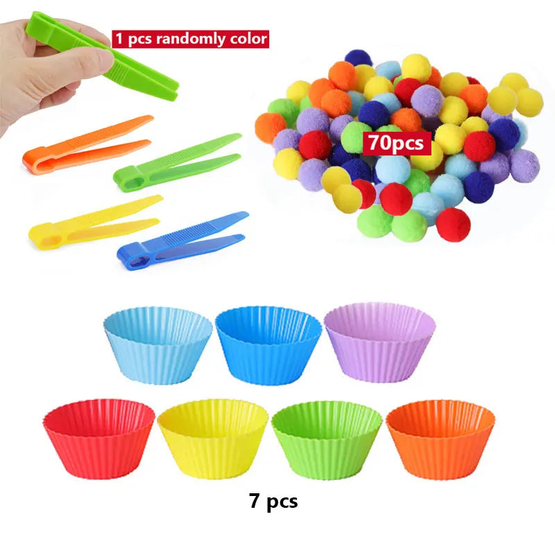 Fine Motor Skills Counting Colorful Plush Ball