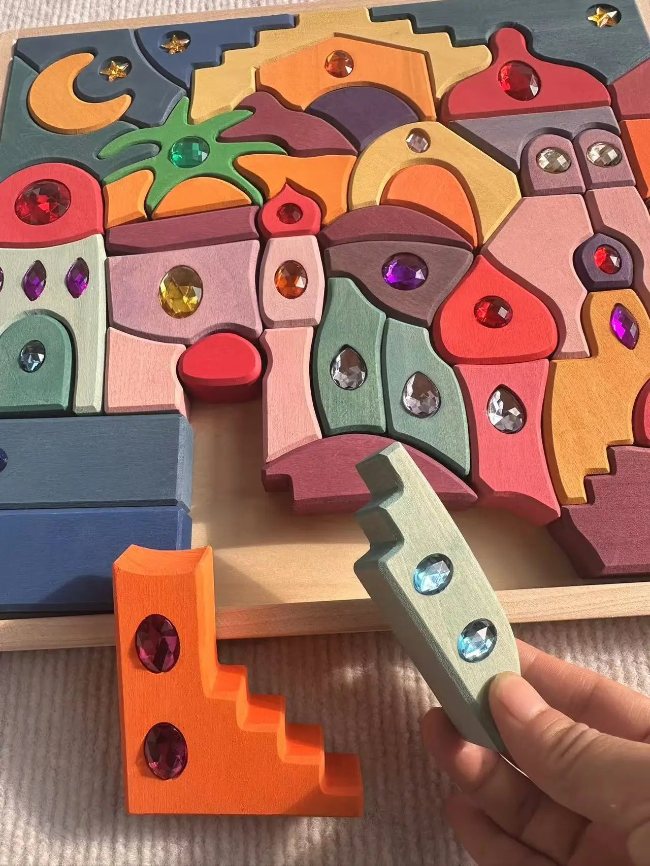 Lime Wood Rainbow Blocks